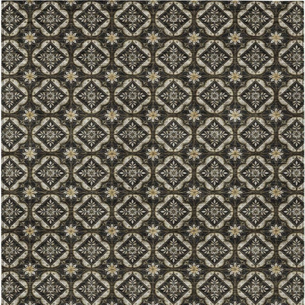 9 X 12 Geometric Polyester Area Rug for Indoor Outdoor High Traffic Spaces