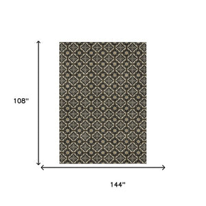 9 X 12 Geometric Polyester Area Rug for Indoor Outdoor High Traffic Spaces