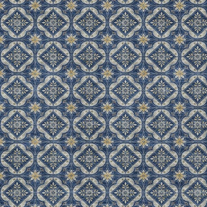 HomeRoots 10 Ft Navy Geometric Polyester Area Rug Washable Stain Resistant Indoor Outdoor Patio 734159