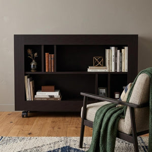 25 Inch Wood Five Tier Bookcase for Living Room Office Storage and Display Organization