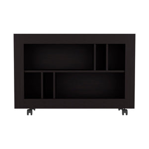 25 Inch Wood Five Tier Bookcase for Living Room Office Storage and Display Organization