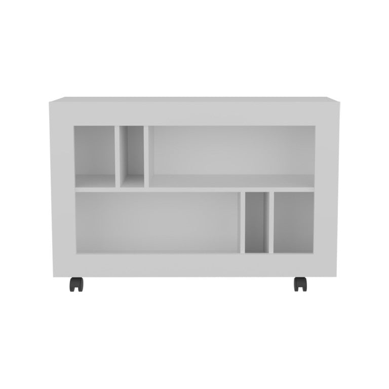 HomeRoots 25 Inch Wood Five Tier Bookcase for Living Room Office Storage and Display Organization White 734175