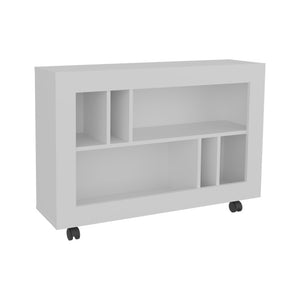 25 Inch Wood Five Tier Bookcase for Living Room Office Storage and Display Organization