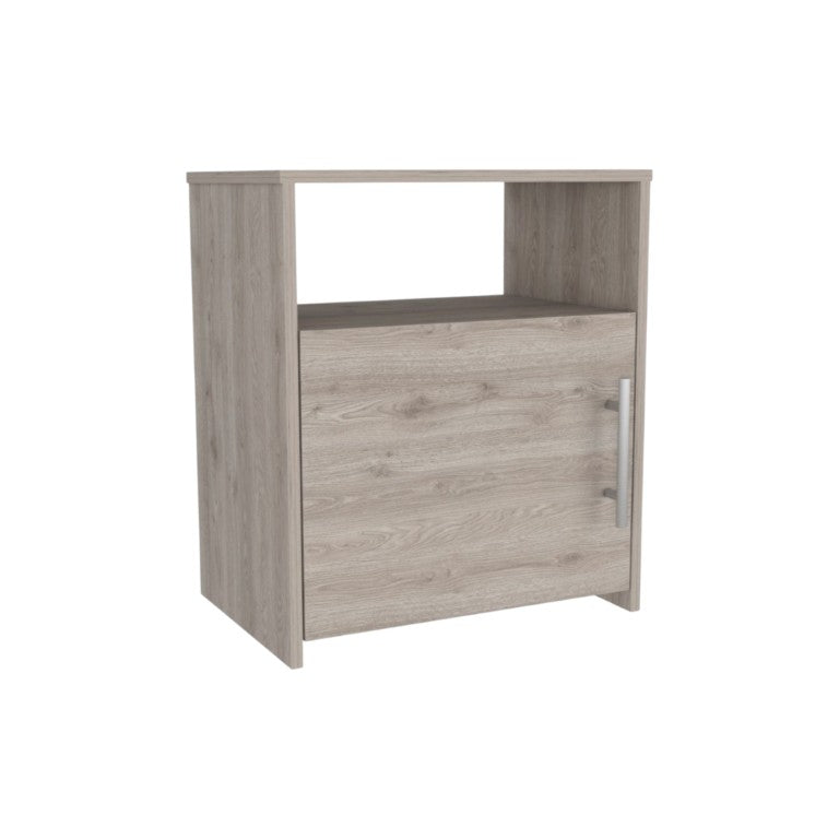 HomeRoots 20 Inch Wood Nightstand Compact Bedside Storage Table for Modern Bedroom Decor and Style Gray 734188