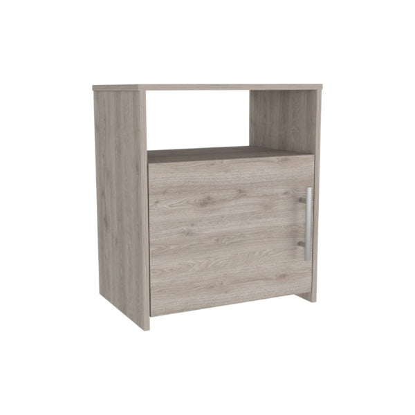 HomeRoots 20 Inch Wood Nightstand Compact Bedside Storage Table for Modern Bedroom Decor and Style Gray 734188