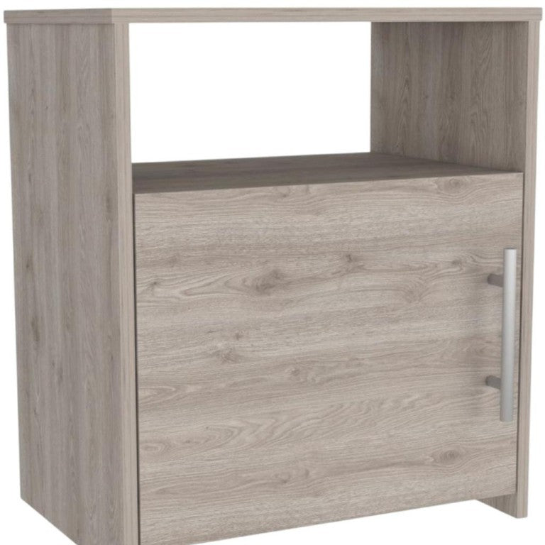 HomeRoots 20 Inch Wood Nightstand Compact Bedside Storage Table for Modern Bedroom Decor and Style Gray 734188