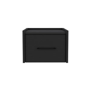 14 Inch Floating Wood Nightstand with Single Drawer Modern Bedroom Wall Mounted