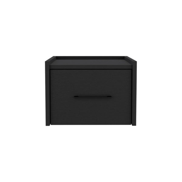 14 Inch Floating Wood Nightstand with Single Drawer Modern Bedroom Wall Mounted