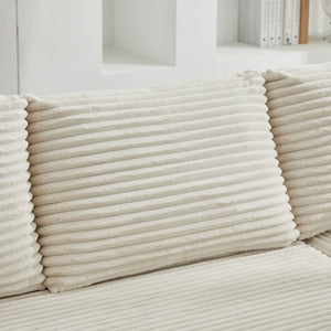 English Elm 106" Cloud Sectional Couch - Modern L-Shape Modular Sofa With Plush Corduroy, No Assembly Needed! W1143S00026