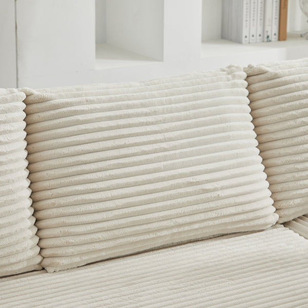 English Elm 106" Cloud Sectional Couch - Modern L-Shape Modular Sofa With Plush Corduroy, No Assembly Needed! W1143S00026