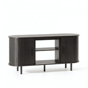 55 Inch Wood Entertainment Center with Built-in Electric Fireplace Insert for Living Room