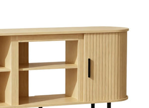 55 Inch Wood Entertainment Center with Built-in Electric Fireplace Insert for Living Room