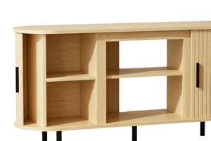 55 Inch Wood Entertainment Center with Built-in Electric Fireplace Insert for Living Room