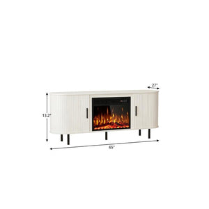 65 Inch Wood Tv Stand with Built in Electric Fireplace Insert for Living Room Entertainment