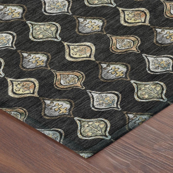 8x10 Floral Polyester Area Rug Stain Resistant for Indoor Outdoor Patio Use