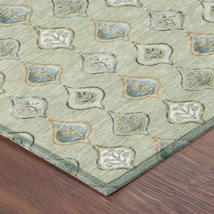 8 Ft Round Floral Polyester Area Rug Washable Indoor Outdoor Patio Pet Friendly
