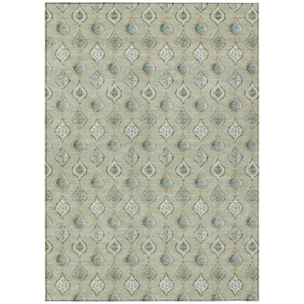 9 X 12 Floral Polyester Indoor Outdoor Rug Washable Stain Resistant Patio Accent