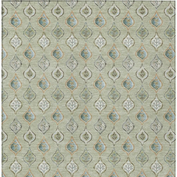 9 X 12 Floral Polyester Indoor Outdoor Rug Washable Stain Resistant Patio Accent