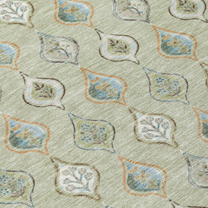9 X 12 Floral Polyester Indoor Outdoor Rug Washable Stain Resistant Patio Accent