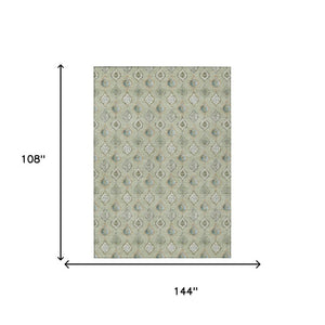 9 X 12 Floral Polyester Indoor Outdoor Rug Washable Stain Resistant Patio Accent