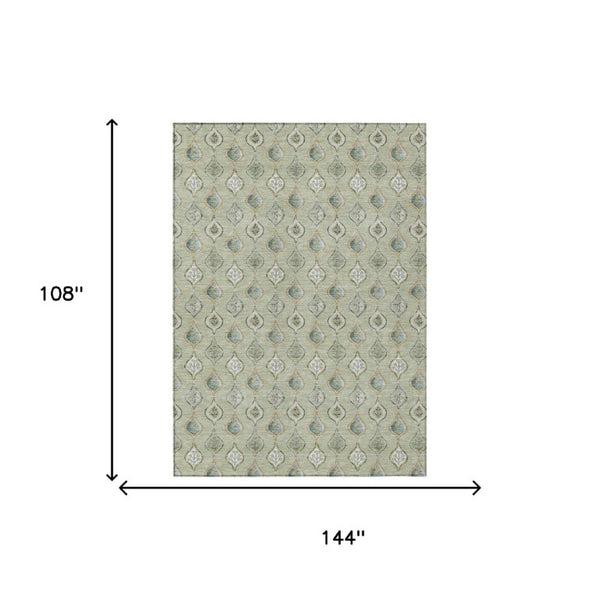 9 X 12 Floral Polyester Indoor Outdoor Rug Washable Stain Resistant Patio Accent