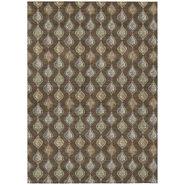 8x10 Floral Polyester Area Rug Washable Stain Resistant for Patio and Living Room