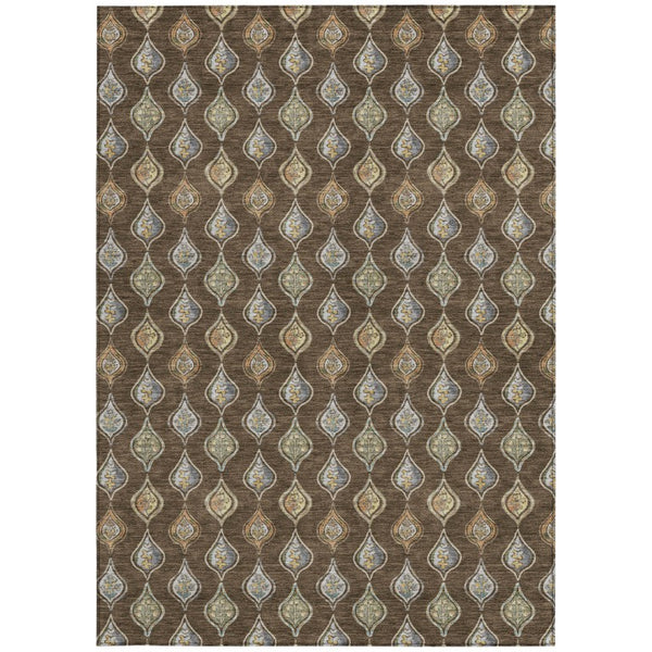 8x10 Floral Polyester Area Rug Washable Stain Resistant for Patio and Living Room
