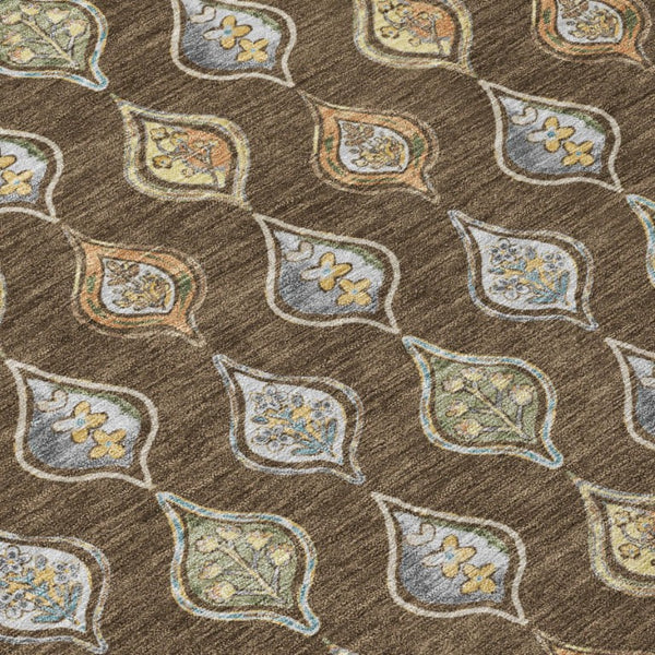 8x10 Floral Polyester Area Rug Washable Stain Resistant for Patio and Living Room