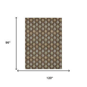 8x10 Floral Polyester Area Rug Washable Stain Resistant for Patio and Living Room