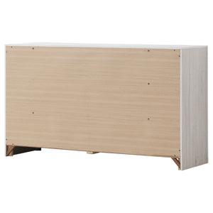 English Elm Sherwood Coastal White 6-Drawer Dresser — Sleek Modern Silhouette, Smooth Hardware, Spacious Storage B062P375390