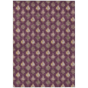 5 X 8 Purple Floral Polyester Area Rug Washable Stain Resistant Indoor Outdoor