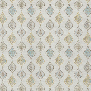 HomeRoots 5x8 Floral Ivory Polyester Area Rug Washable Stain Resistant for Patio or Living Room 734275