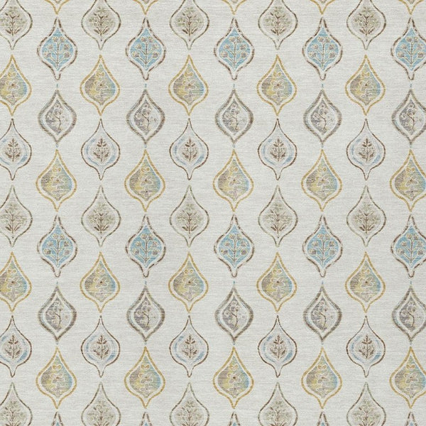 HomeRoots 5x8 Floral Ivory Polyester Area Rug Washable Stain Resistant for Patio or Living Room 734275