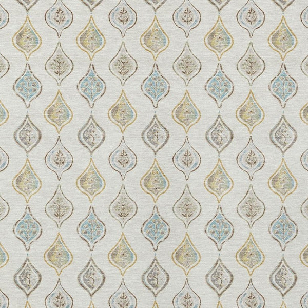 HomeRoots 9x12 Ivory Linen Floral Polyester Area Rug Stain Resistant for Indoor Outdoor Use 734278