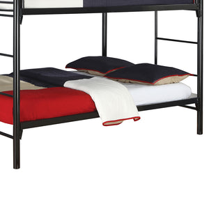 English Elm Clementine Black Metal Full-Over-Full Bunk Bed with Ladder — Sleek Glossy Tubing, Sturdy & Stylish B062P340724