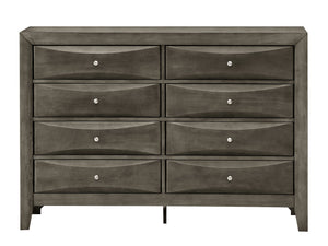 English Elm Marilla Modern G1503-D Dresser with Beveled Molded Resin Fronts, Dovetailed Drawers, Fully Assembled Gray 43 L x 61 W x 19 H B078108038