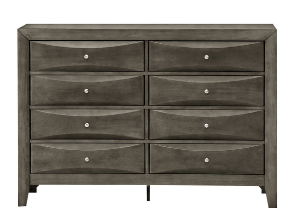 English Elm Marilla Modern G1503-D Dresser with Beveled Molded Resin Fronts, Dovetailed Drawers, Fully Assembled Gray 43 L x 61 W x 19 H B078108038