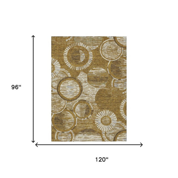 8x10 Geometric Polyester Area Rug Washable Stain Resistant Indoor Outdoor Living