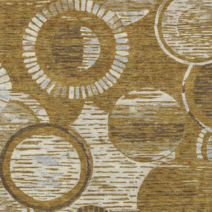 HomeRoots 9x12 Walnut Gold Geometric Polyester Area Rug Stain Resistant Indoor Outdoor Use 734338