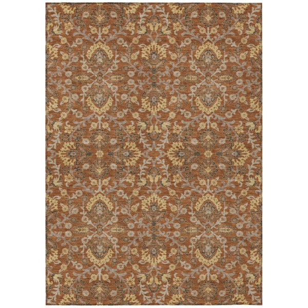 10 X 14 Geometric Polyester Area Rug Washable Stain Resistant Patio or Living Room