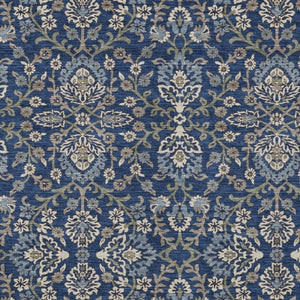 HomeRoots 8x10 Geometric Polyester Area Rug Washable Stain Resistant Indoor Outdoor Navy 734373