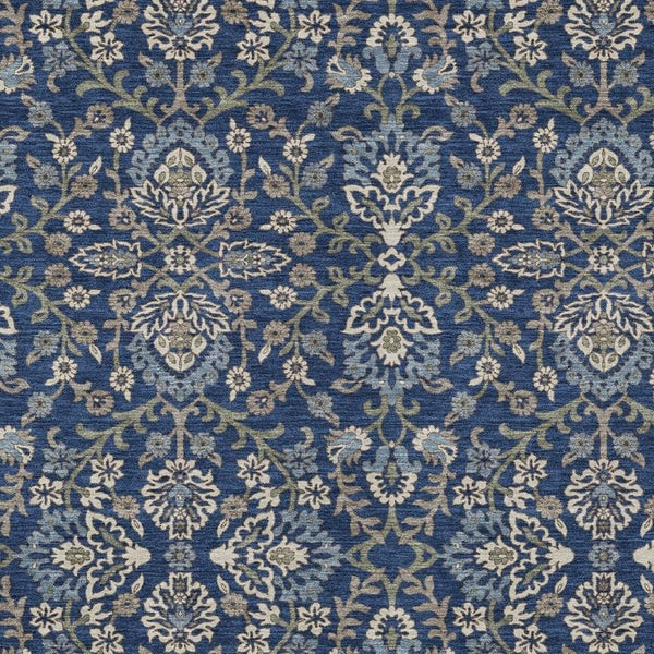 HomeRoots 8x10 Geometric Polyester Area Rug Washable Stain Resistant Indoor Outdoor Navy 734373