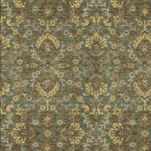 HomeRoots 8 X 10 Olive Geometric Polyester Area Rug Stain Resistant for Patio or Living Room 734379