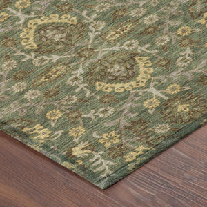 10 X 14 Olive Geometric Polyester Area Rug Washable for Patio Porch or Living Room