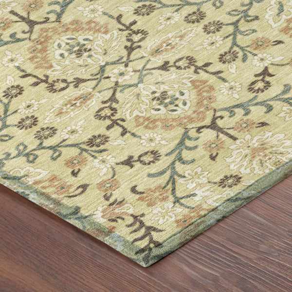8x10 Geometric Polyester Area Rug Stain Resistant Indoor Outdoor Wheat Gold Tones