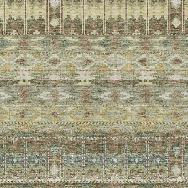 HomeRoots 5x8 Geometric Indoor Outdoor Rug Washable Polyester Stain Resistant Patio Decor 734395