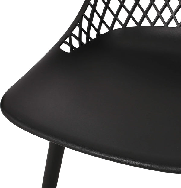 English Elm Christopher Knight Home® - LILY Weather-Resistant Outdoor Dining Chairs Set of 4 — Durable Polypropylene Mesh Design for Patios Black 28 L x 26 W x 19.75 H N776P243071B