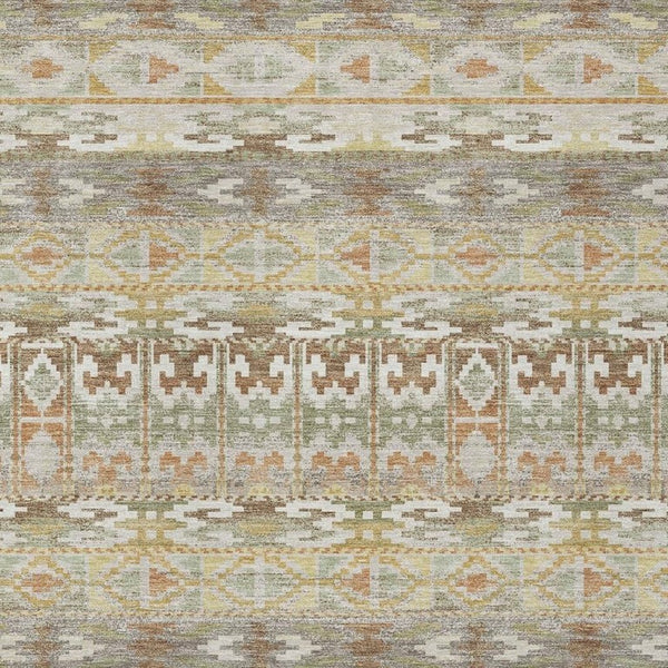 HomeRoots 5x8 Polyester Geometric Area Rug Washable Stain Resistant Indoor Outdoor Patio 734413