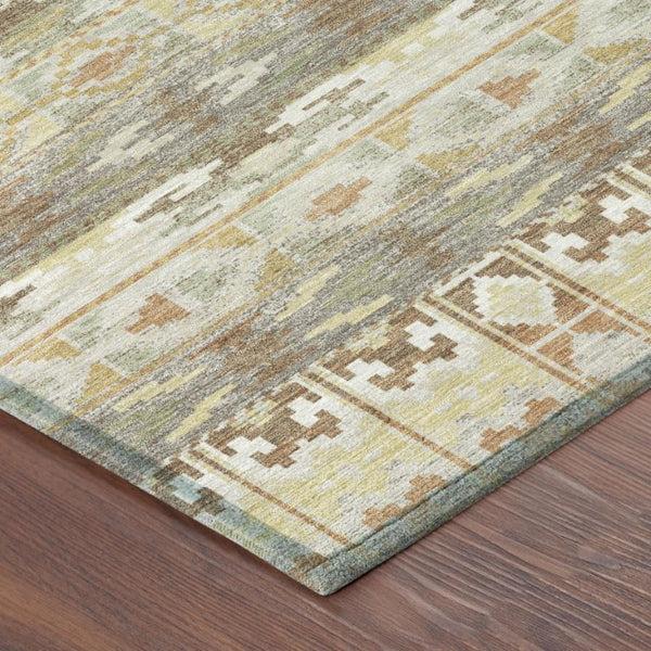 5x8 Polyester Geometric Area Rug Washable Stain Resistant Indoor Outdoor Patio