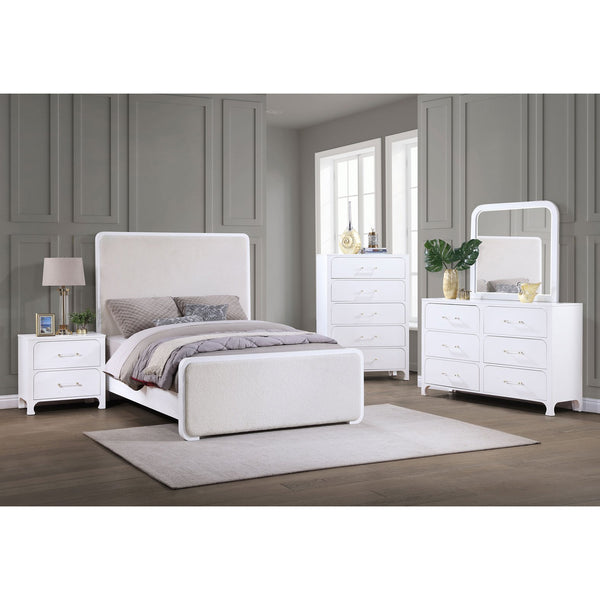 English Elm Helena Pearl White 2-Drawer Nightstand with Soft Curves, Spacious Storage, Modern Chic Bedroom Accent B062P299878